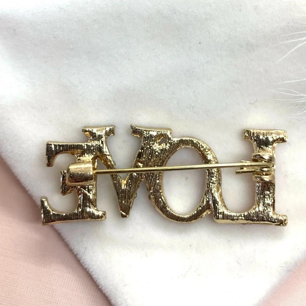 Love Rhinestone Brooch - Picture 2 of 3